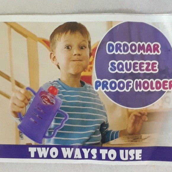 2 Piece Squeeze Proof Holder With Open Bottom For Food Pouches & Juice Box - Picture 2 of 15